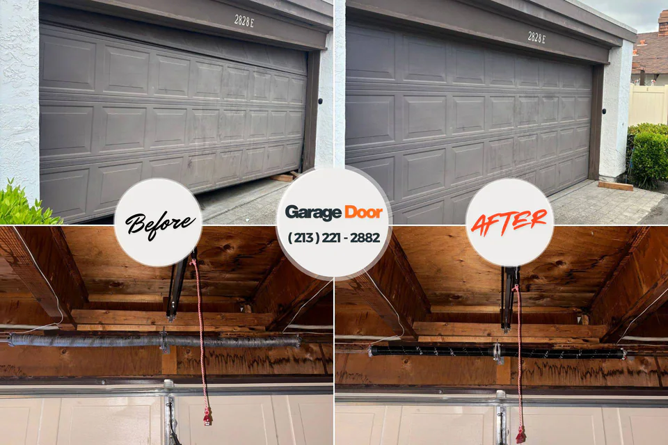 Before and after: garage door opener repair Halls, TN